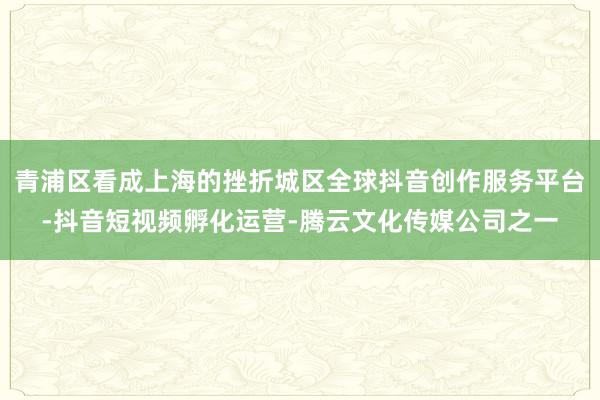 青浦区看成上海的挫折城区全球抖音创作服务平台-抖音短视频孵化运营-腾云文化传媒公司之一